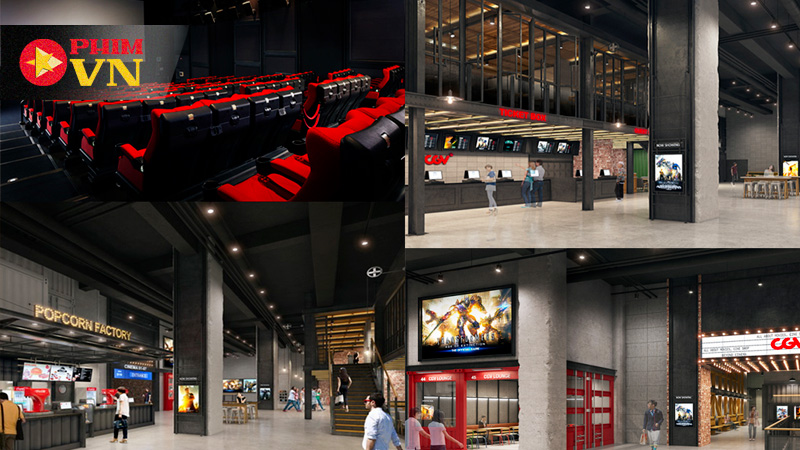 Mặt tiền CGV tại Gigamall nổi bật với thiết kế trẻ trung