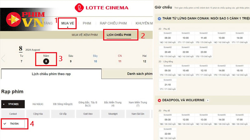 Hướng dẫn mua vé trực tuyến tại Lotte Cinema