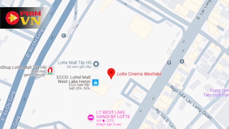 Lotte Cinema Tây Hồ tọa lạc ở trục đường thuận tiện dễ dàng di chuyển