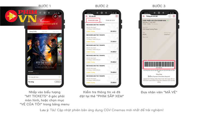 Đặt vé qua website CGV