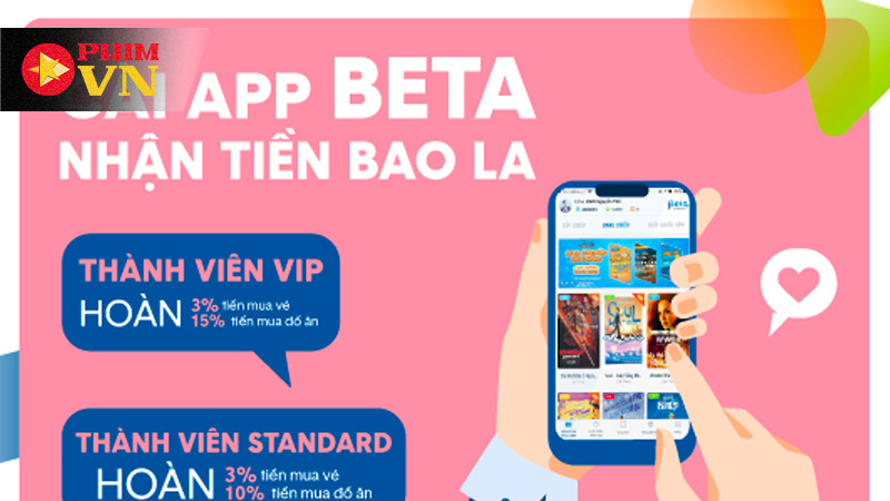 Tải app Beta Cineplex nhận ưu đãi