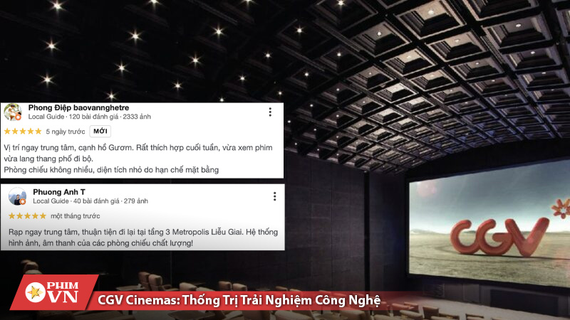 Hệ thống rạp CGV là rạp chiếu phim Hà Nội đầu tiên đạt tiêu chuẩn quốc tế