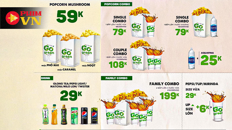 Combo bắp nước tại rạp BHD Star